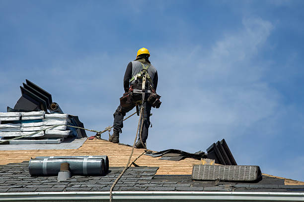 Professional Roofing technician working in Blodgett Mills, NY